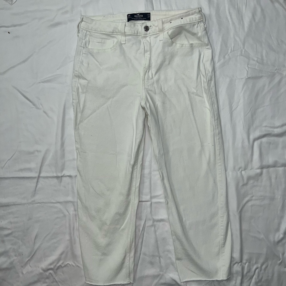 13R Hollister White Ultra High-Rise Vintage Straight Off White Cream Jeans